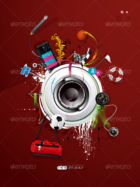 Loudspeaker Painted on the Wall, Graffiti - Media Technology