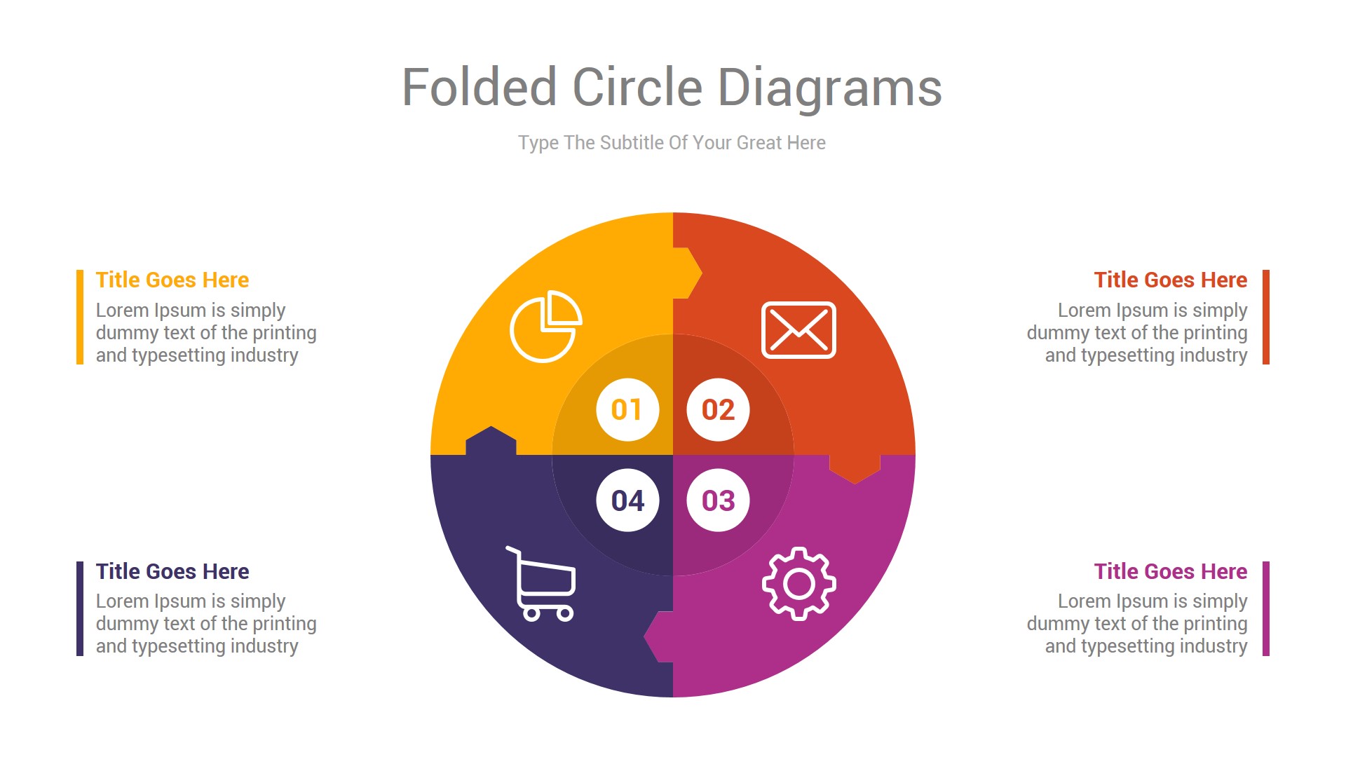 Folded Circle Diagrams PowerPoint & Illustrator Template, Presentation