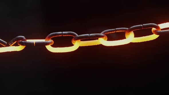 Weakest Link Concept - Chain slowly heats up then brakes and then the rest of the chain collapses. alt