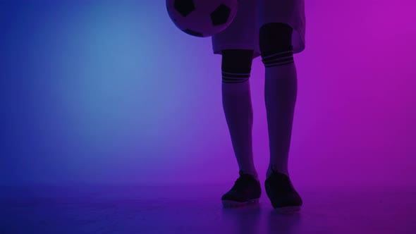 Young African Football Player is Doing Keepups in Studio Showing Technical Skills alt