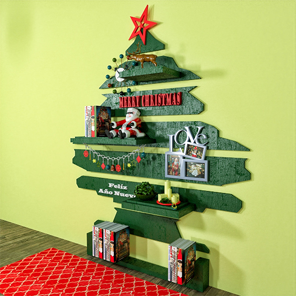 Christmas Tree Bookshelves - 3Docean 28041275