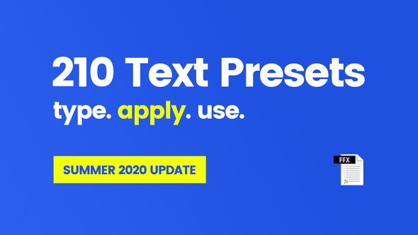 210 Text Presets