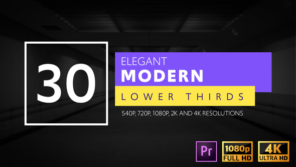 30 Elegant Modern Corporate Lower Thirds for Premiere (CC) alt