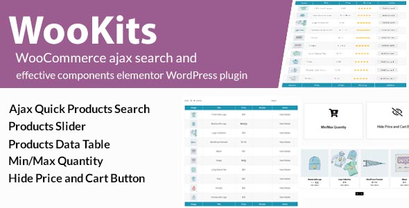 Wookits - WooCommerce ajax search and effective components elementor WordPress plugin