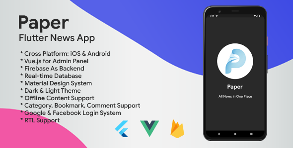 Paper - Flutter News App with Firebase backend