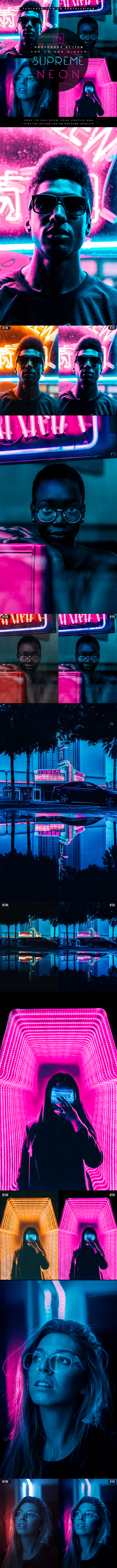 Supreme Neon - Premium Photoshop Action