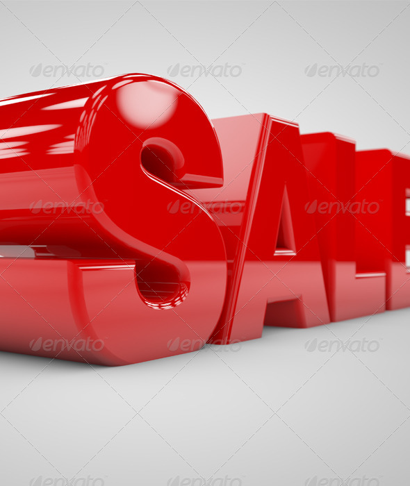 3D Sale Render with DoF - Text 3D Renders