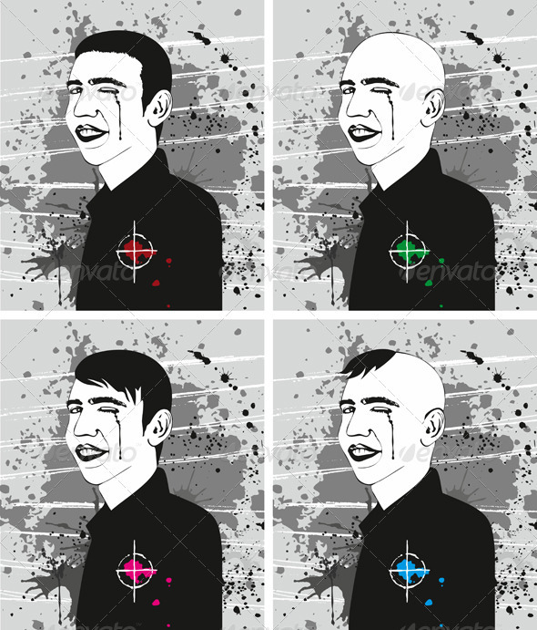 Man Haircut Face Set - People Characters