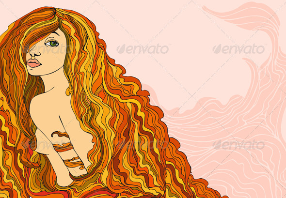 red-haired girl portret banner - People Characters