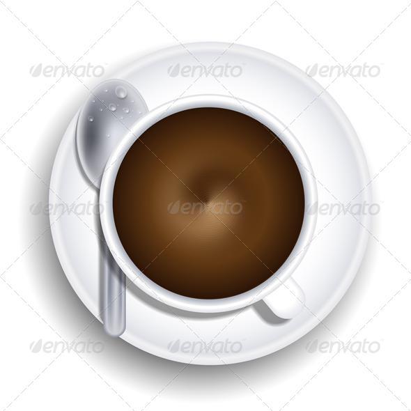 Vector a cup of coffee with spoon