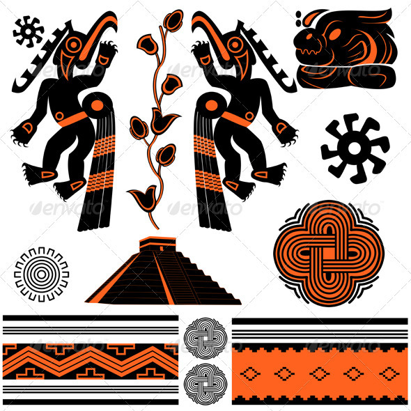 American ornaments and pyramid