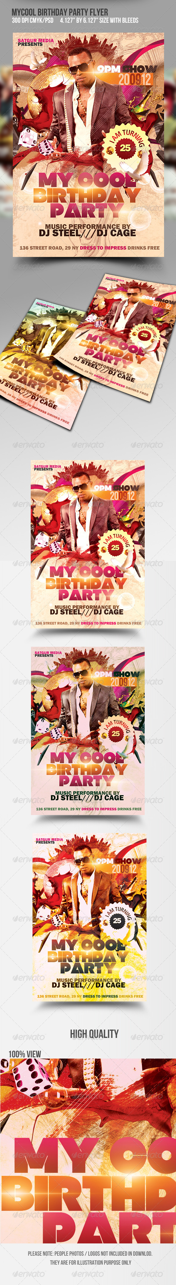 My Cool Birthday Party Flyer