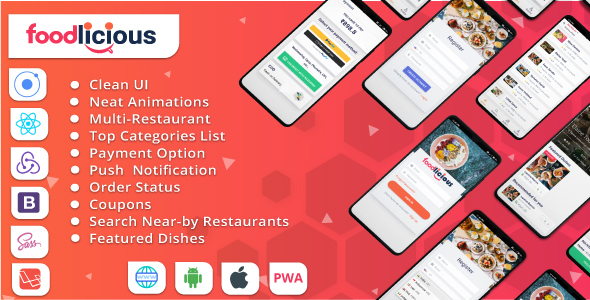 Foodlicious - Food delivery app build on Ionic 5 with Laravel 7 admin dashboard