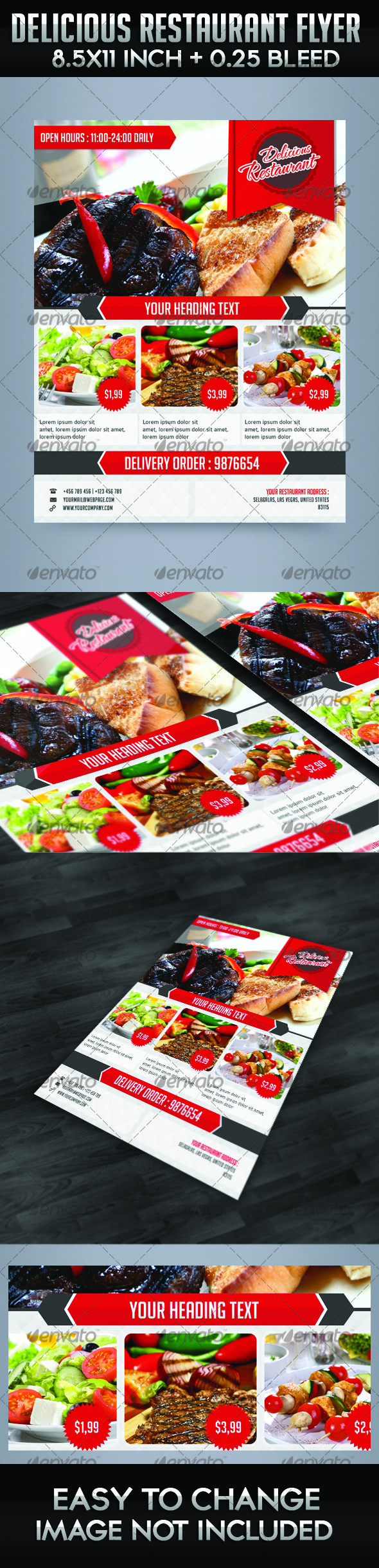 Delicious Restaurant Flyer Template - Restaurant Flyers