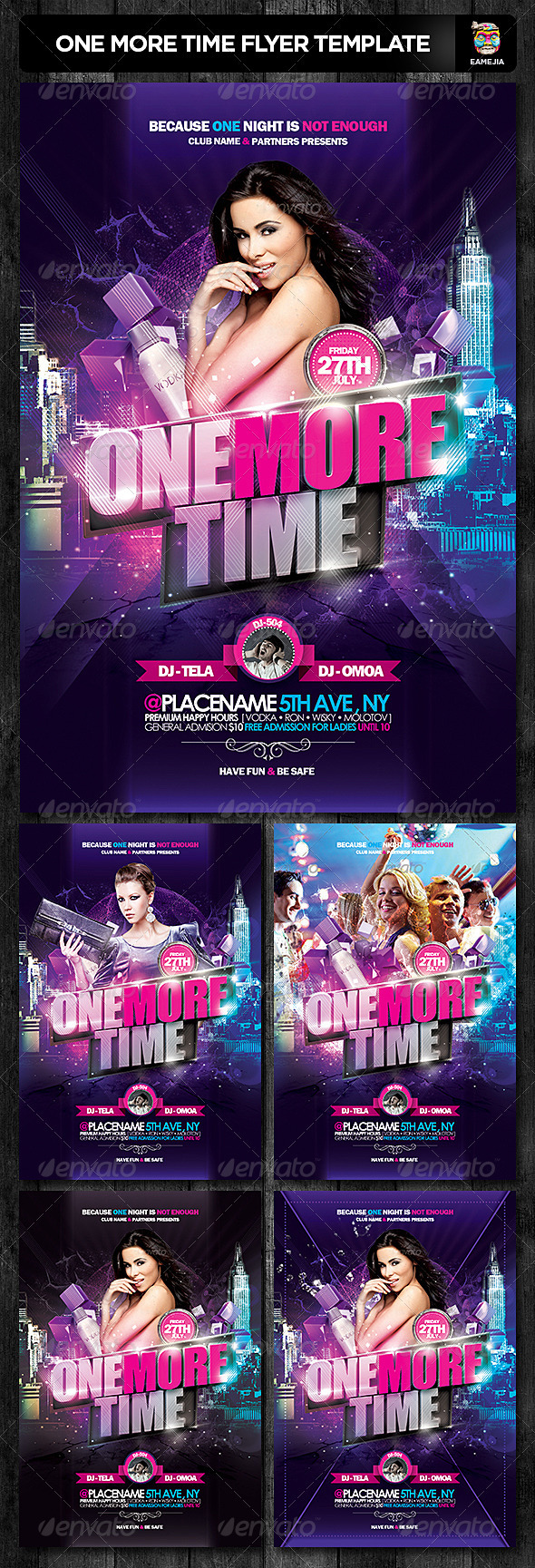 One More Time Flyer Template - Clubs & Parties Events