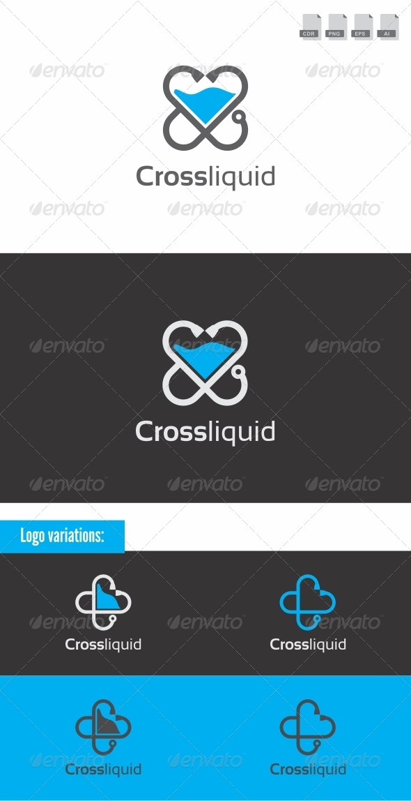 Cross Liquid - Medical Logo