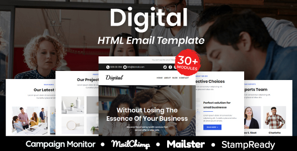 Digital - Multipurpose Responsive Email Template 30+ Modules Mailchimp