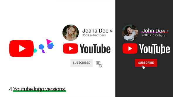 Youtube Logo Subscribe - VideoHive 28118148