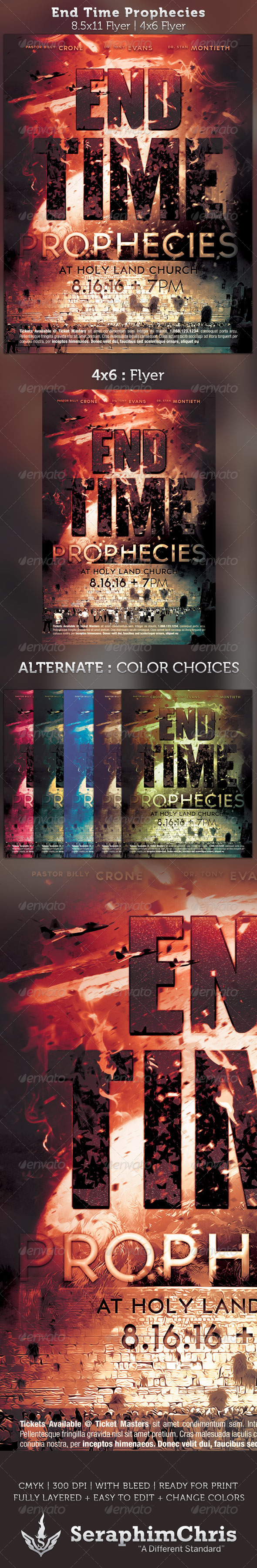 End Time Prophecies Flyer Template - Church Flyers