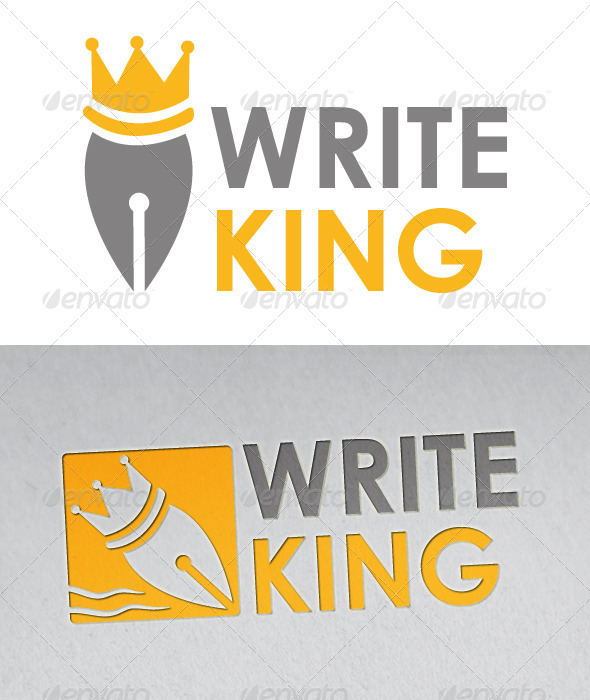 Writer King Logo - Objects Logo Templates