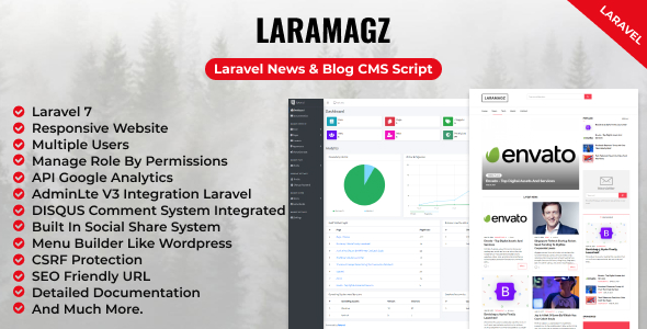 Laramagz – Laravel News & Blog CMS Script