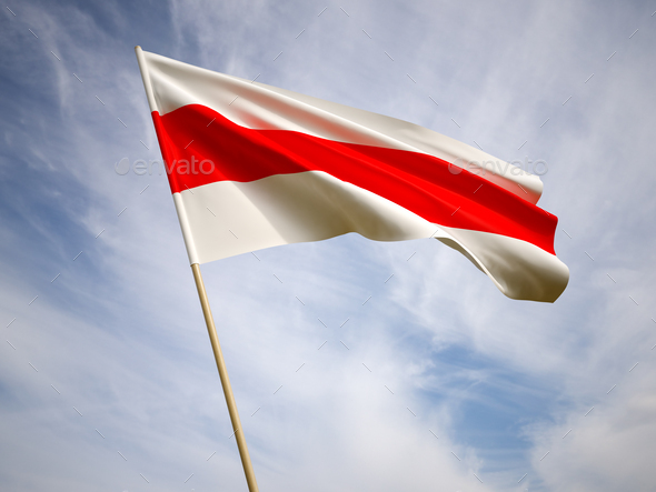Waving the national flag of Belarus - Stock Photo - Images