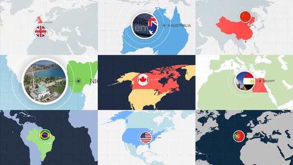 World Map Countries - VideoHive 28018605