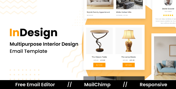 InDESIGN - Responsive Email Template For Interior Design and Architecture With Free Email Editor