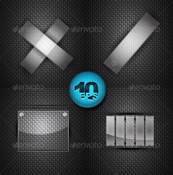Technology Glass Elements Set - Decorative Symbols Decorative
