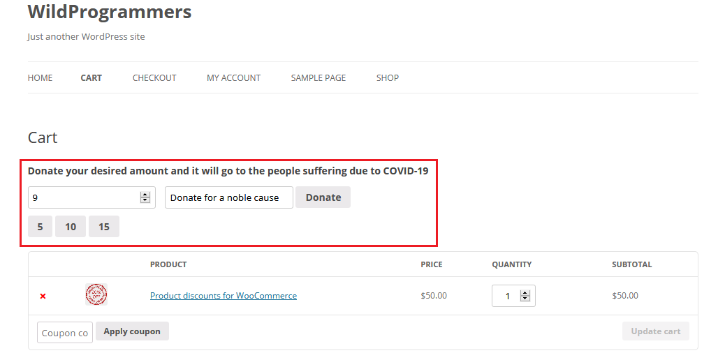WooCommerce Donation & Tip by WildProgrammers | CodeCanyon