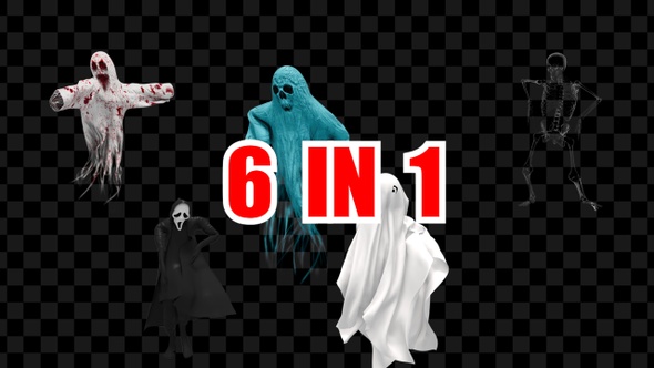 Ghost Halloween Dancing 6 Pack alt