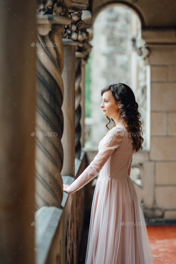 light pink medieval dress