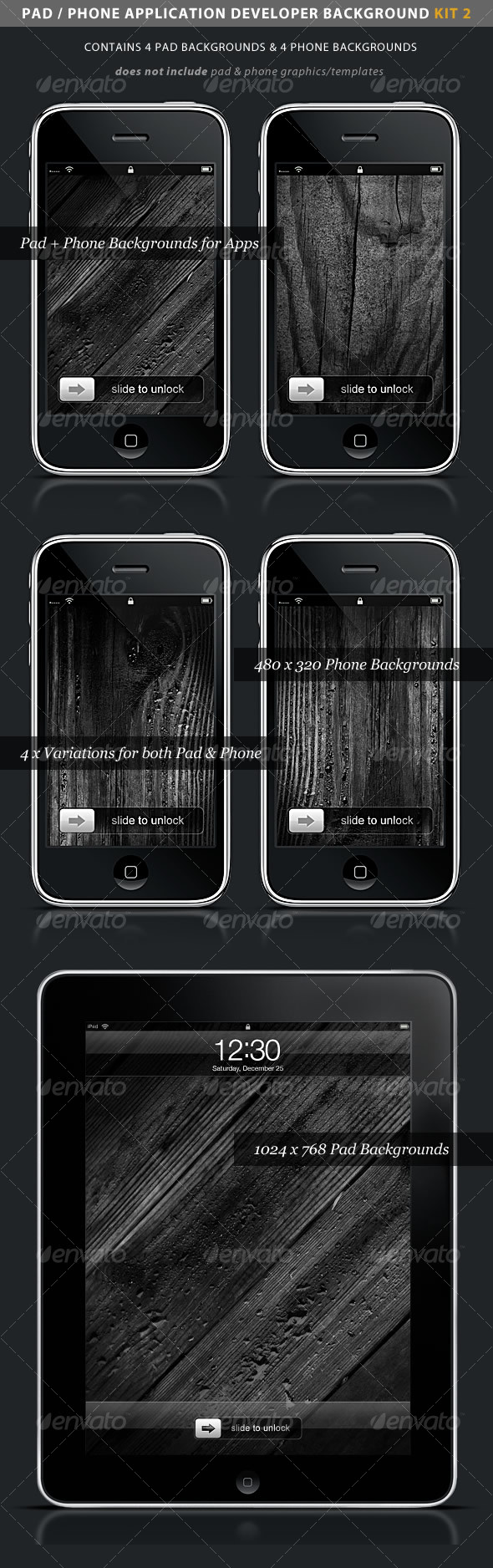 iPad / iPhone App Developer Kit 2 > Wood - Backgrounds Graphics