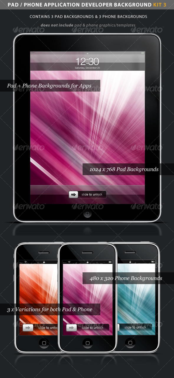 iPad / iPhone App Developer Kit 3 > Color Rays - Backgrounds Graphics
