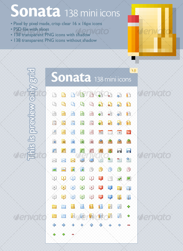 Sonata mini icons (138 icons) - Web Icons