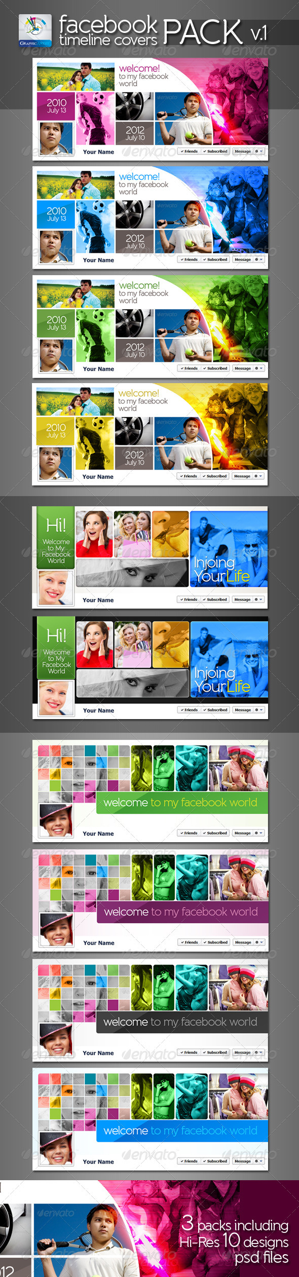 Modern Facebook Timeline Cover Pack v.1 - Facebook Timeline Covers Social Media