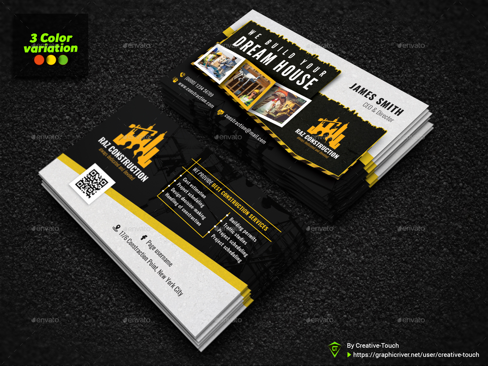 Construction Business Card Print Templates GraphicRiver