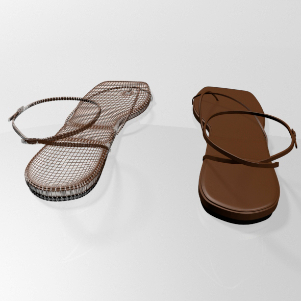 Toe-Loop Ankle-Strap Sandals 01 by Acme_Designs 3DOcean