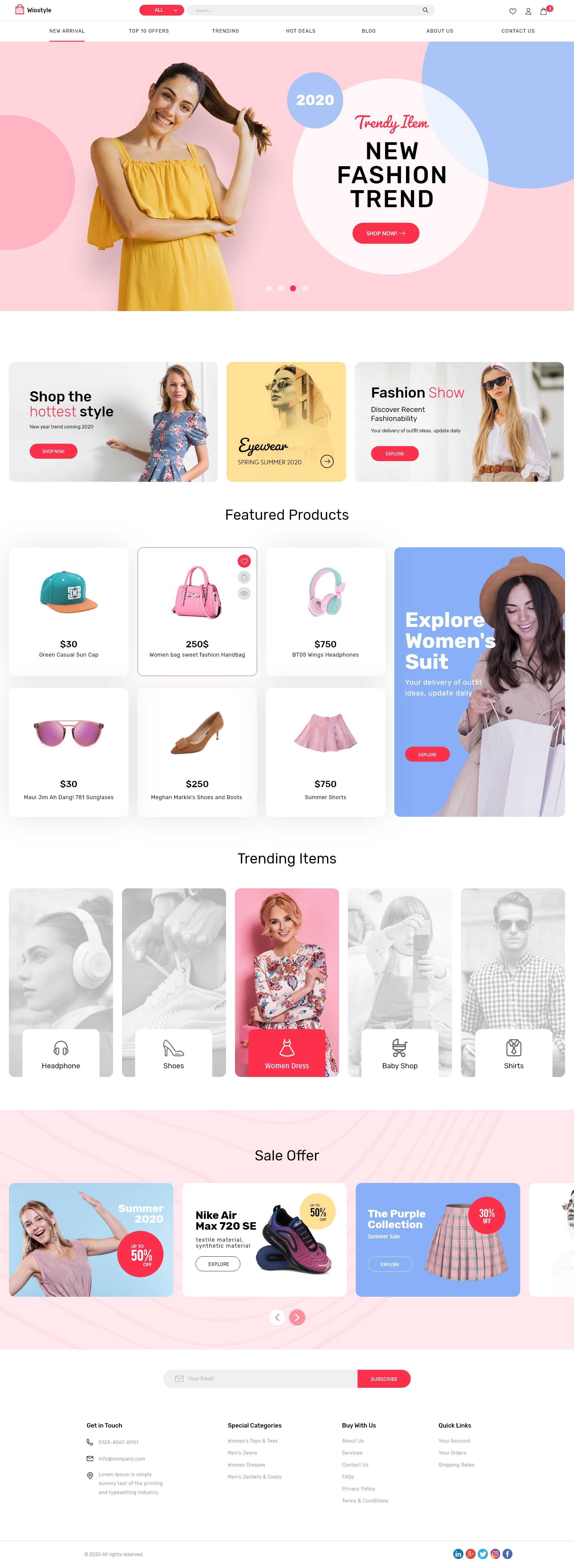 WioStyle - Fashion & Clothing eCommerce Adobe XD Template - 1
