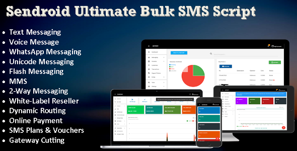 Sendroid - Ultimate  Bulk SMS, WhatsApp and Voice Messaging Script with White-Label Reseller System