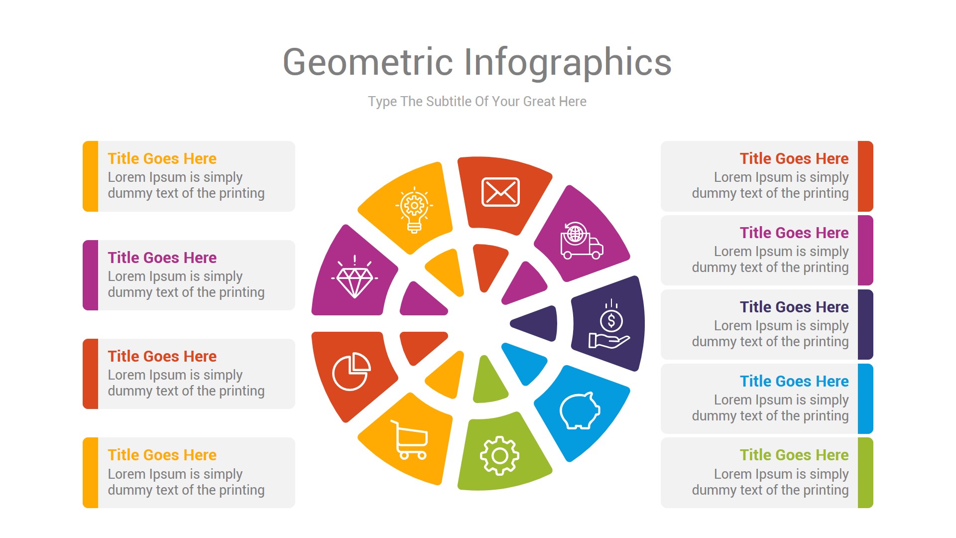 Geometric Infographics PowerPoint & Illustrator Template, Presentation ...