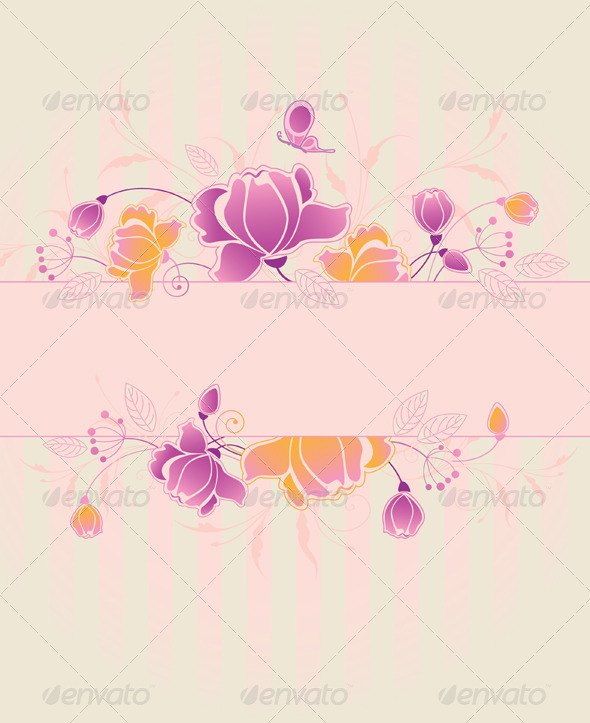 Floral Background with Roses - Backgrounds Decorative