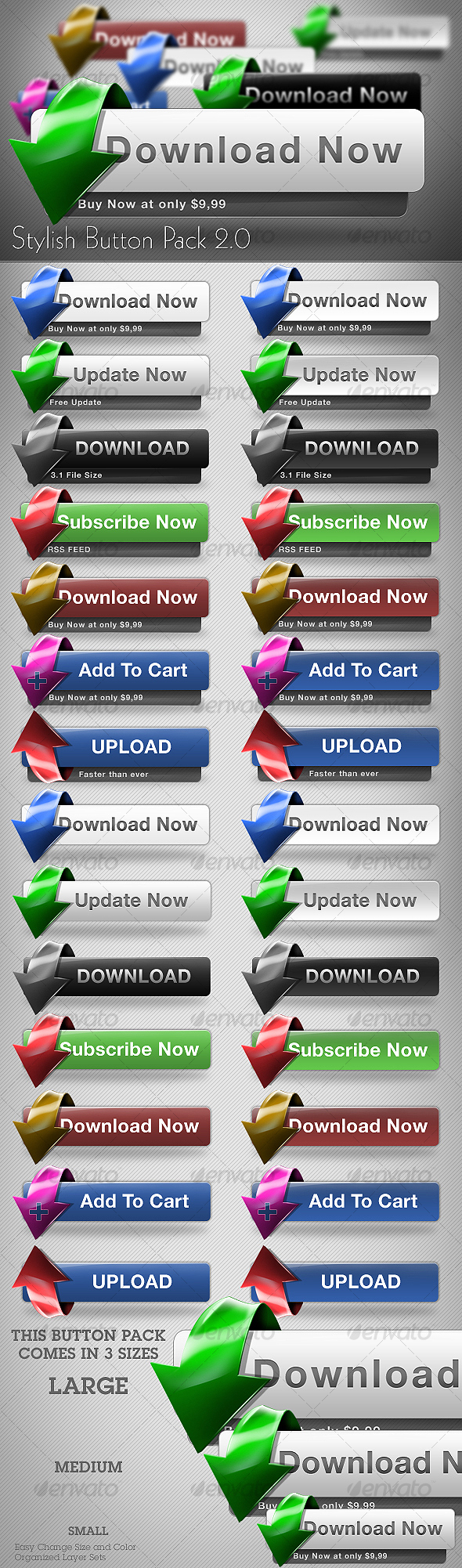 Stylish Button Pack 2.0 - Buttons Web Elements