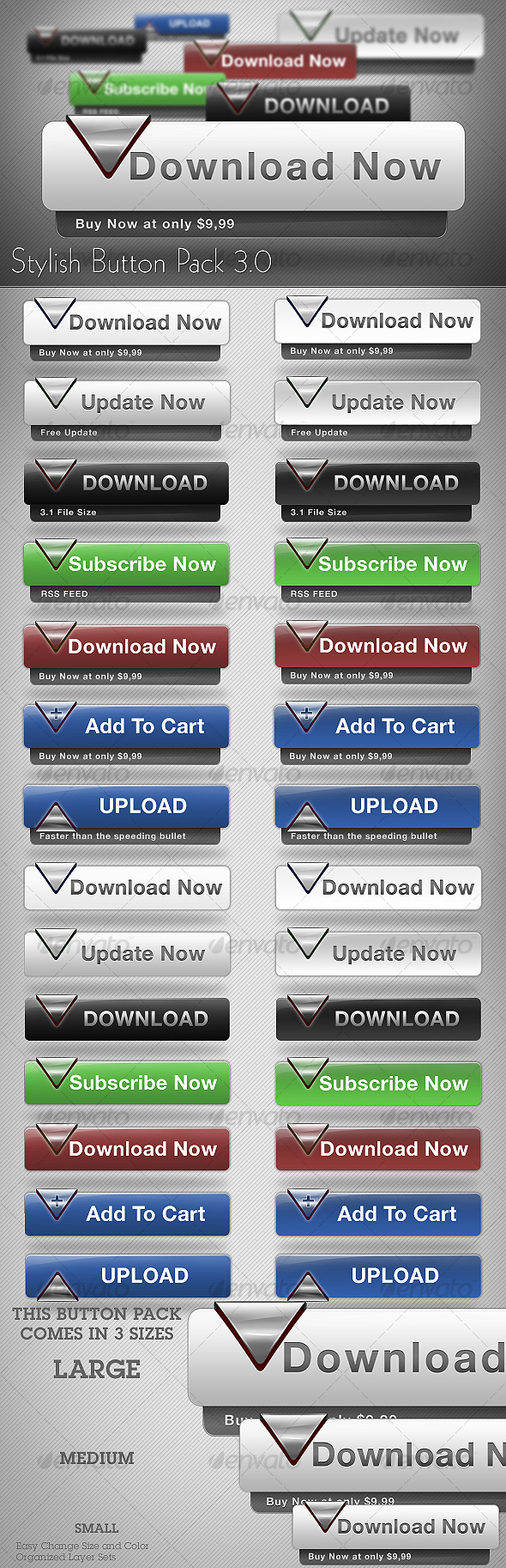 Stylish Button Pack 3.0 - Buttons Web Elements