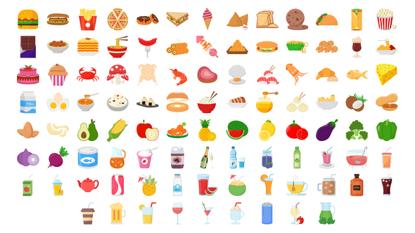 100 Food & Drinks Icons