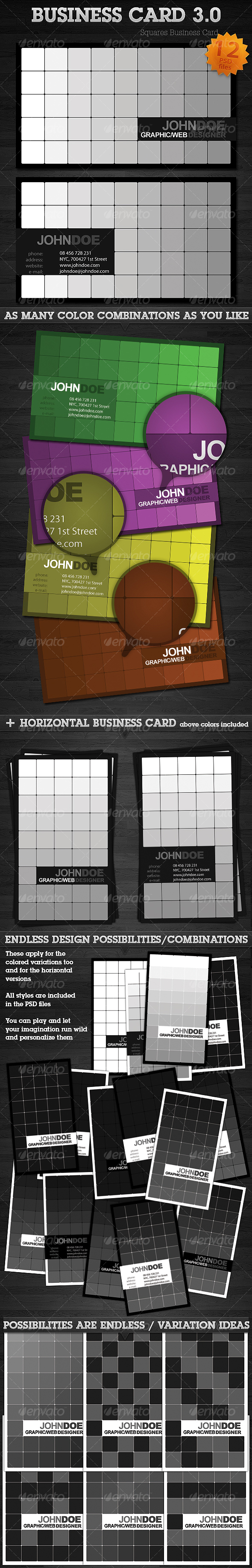 Squares Business Card 3.0 - Creative Business Cards