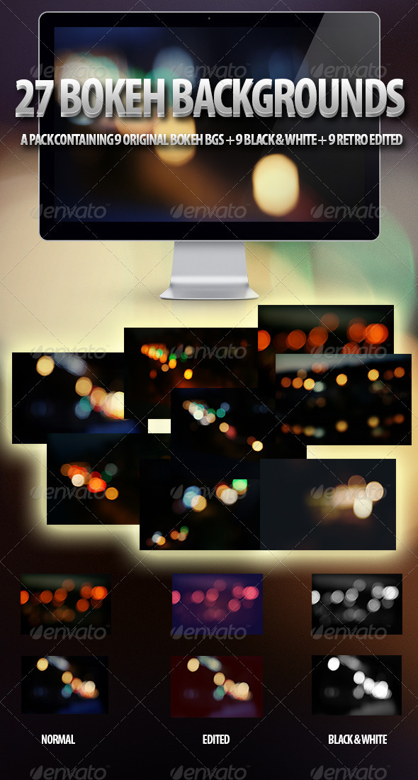 27 Bokeh Background Set