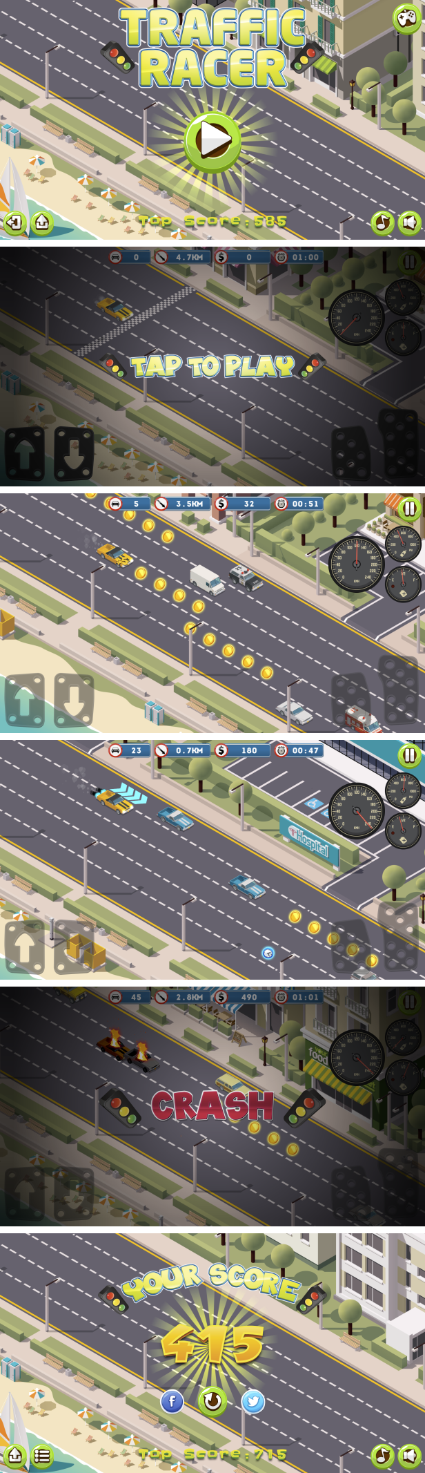Traffic Racer - HTML5 Game + Mobile Version! (Construct 3 | Construct 2 | Capx) - 3