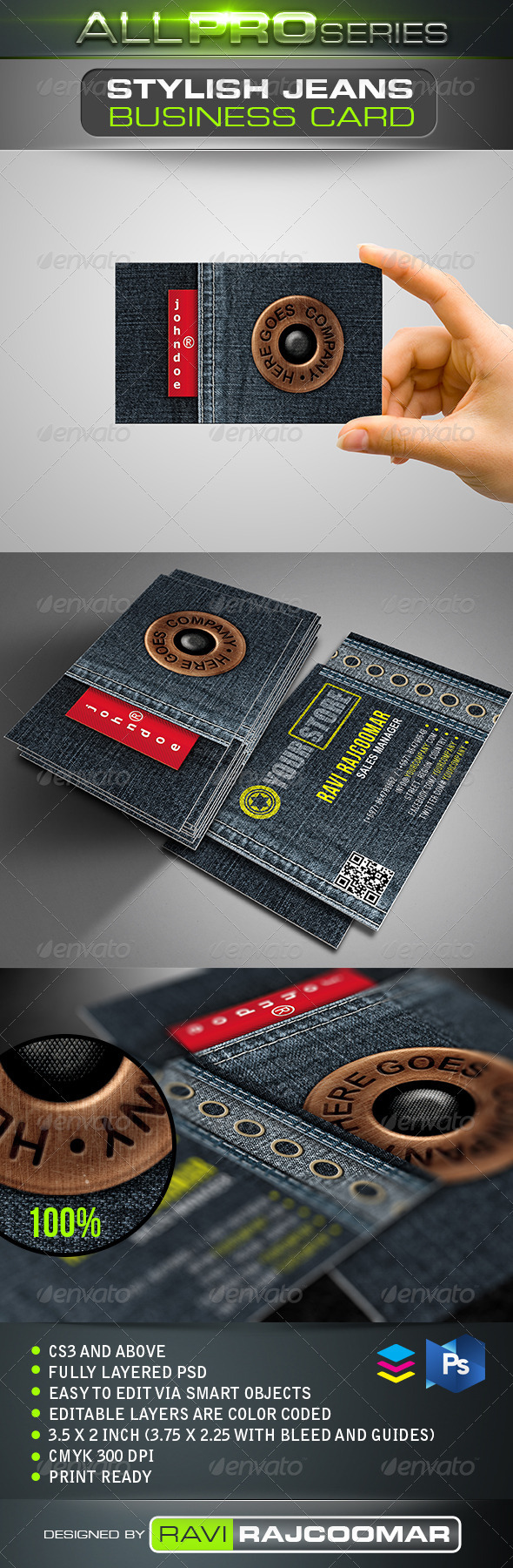 Stylish Jeans Business Card - Real Objects Business Cards