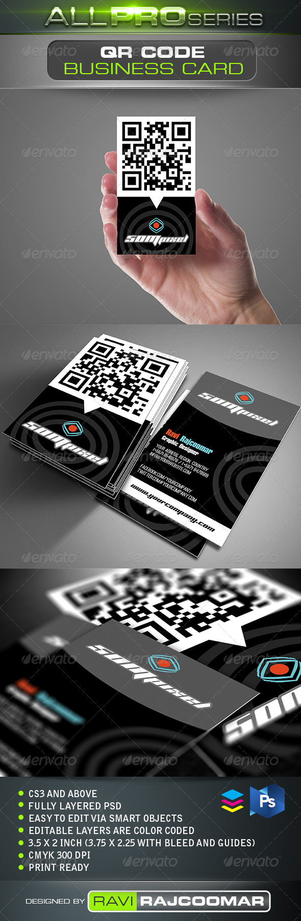 QR Code Business Card - Business Cards Print Templates